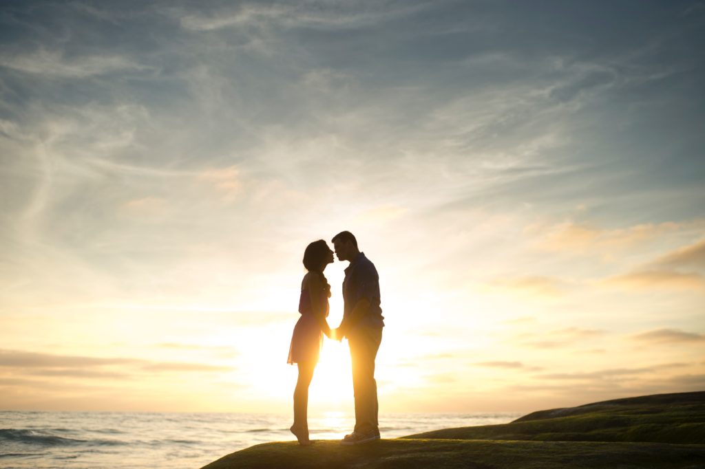 couple kissing premarital counseling